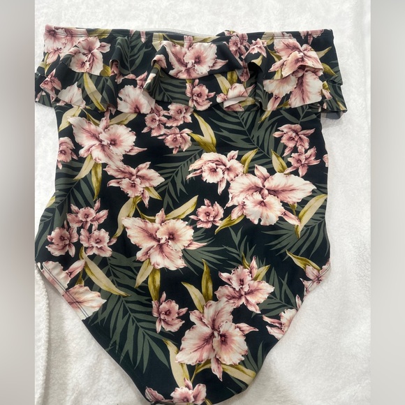 Kona Sol Women's ruffle Bandeau  - Floral Print botanical size XL XLarge - Picture 8 of 9